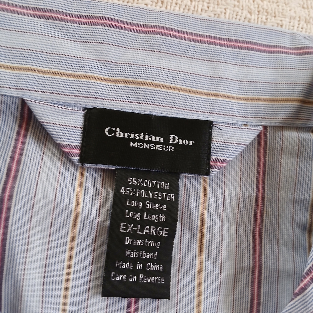 christian dior ♡ pajama flannel set vintage sleep monsieur - Picture 4 of 9